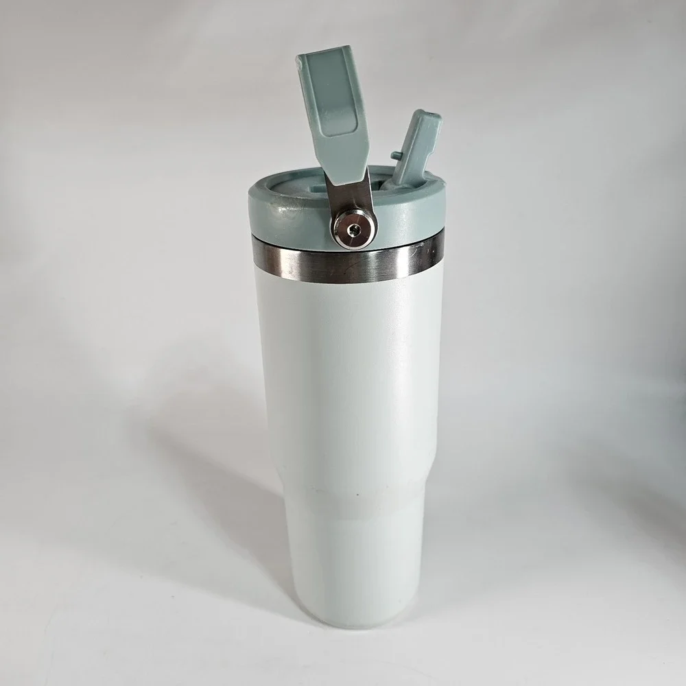 Stanley MIST The IceFlow Flip Straw Tumbler 30oz Light Blue Insulated Cup Handle - Picture 4 of 10